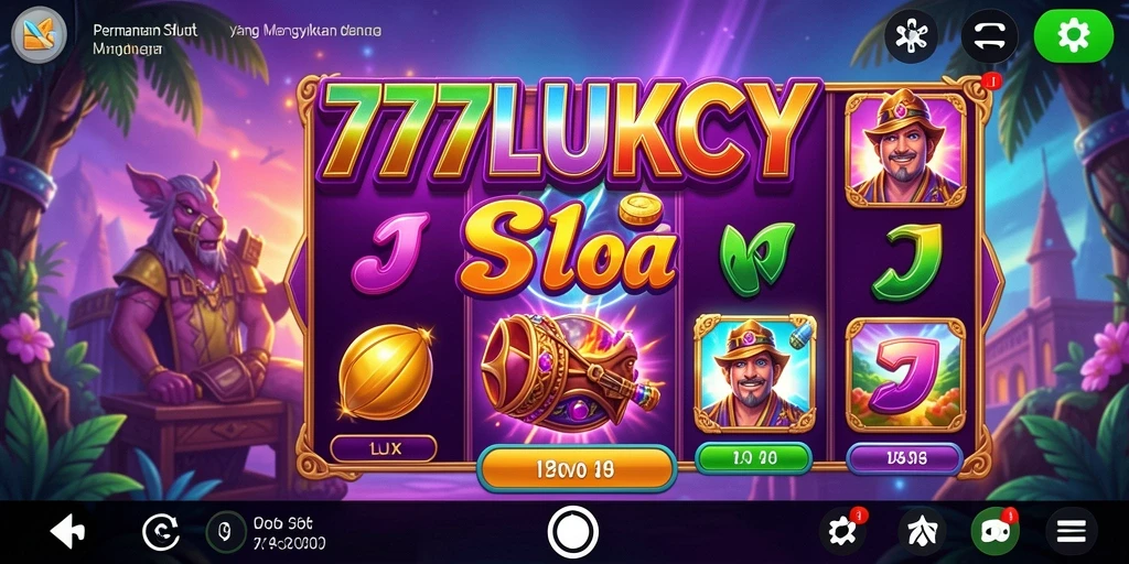 Screenshot gameplay <strong>777LUKCY</strong> yang menampilkan suasana slot yang penuh warna dan menarik.