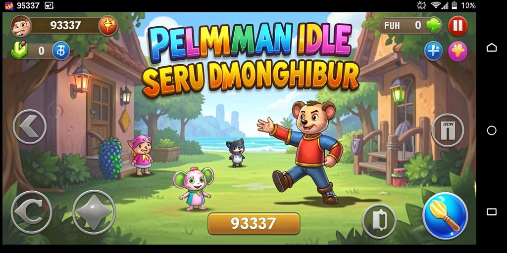 Tampilan gameplay utama 93337 yang mengasyikkan dan penuh warna.