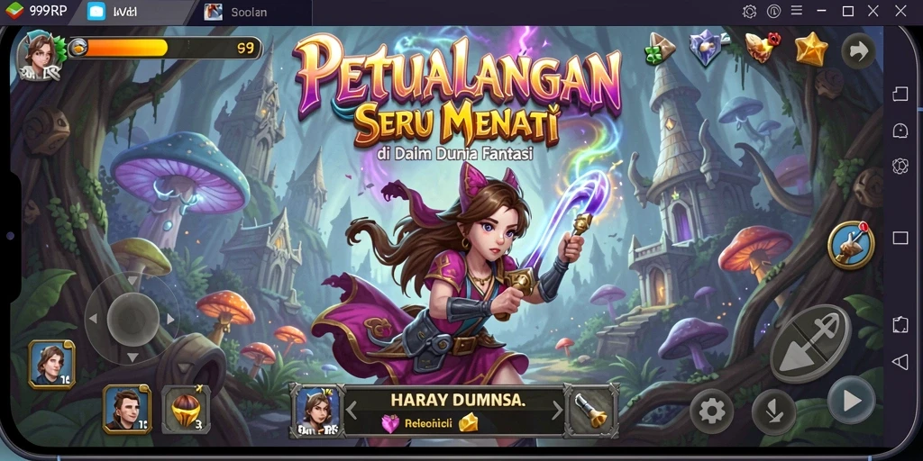 Tampilan gameplay seru dalam dunia petualangan fantastis.