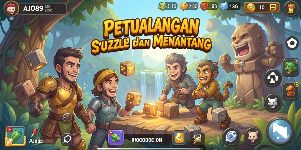 Screenshot utama AJO89 menampilkan gameplay puzzle yang seru.
