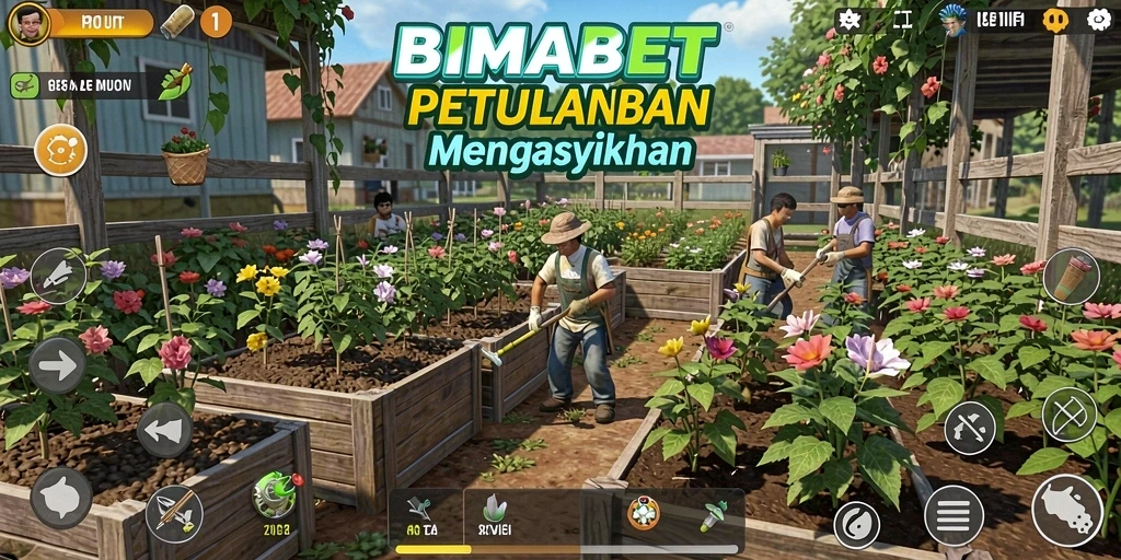 Tampilan gameplay seru dari BIMABET saat berkebun.