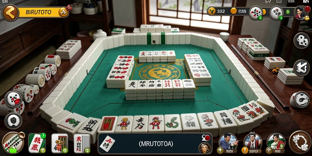 Tampilan gameplay seru BIRUTOTO yang menampilkan Mahjong.