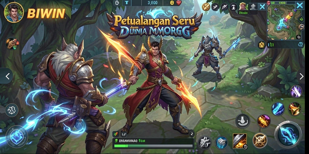Tampilan gameplay seru di dunia fantasi BIWIN yang penuh tantangan.