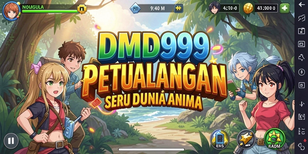 Screenshot dari gameplay DMD999 yang menampilkan aksi karakter anime.