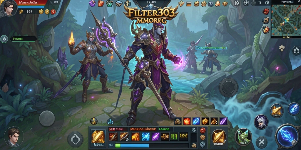 Gameplay seru dalam FILTER303 dengan aksi pertempuran mengagumkan.