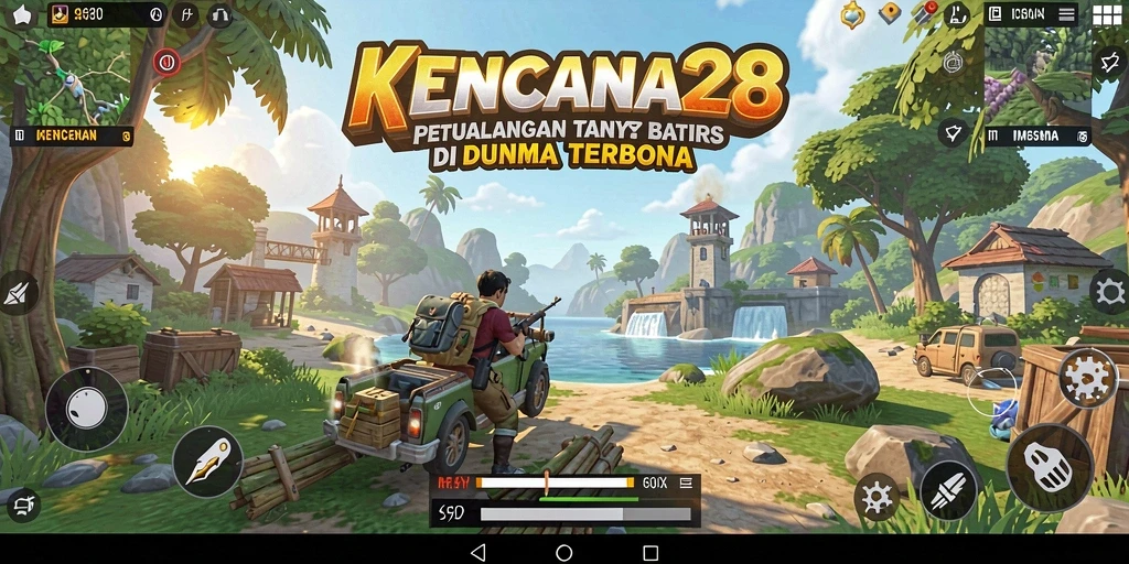 Screenshot gameplay KENCANA28 yang menunjukkan petualangan di dunia terbuka.