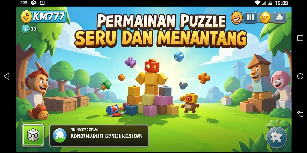 Tampilan gameplay KM777 yang penuh warna dan menantang.