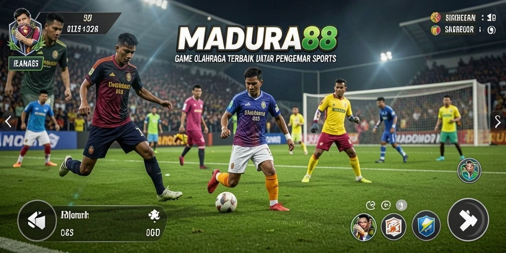 Screenshot utama MADURA88 menampilkan aksi seru dalam pertandingan olahraga.