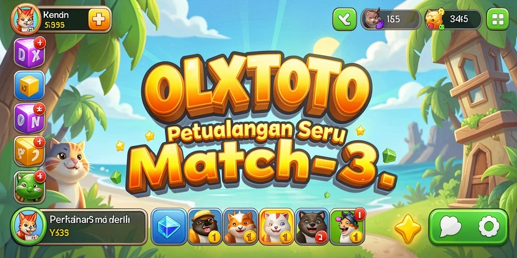 Tampilan gameplay OLXTOTO yang seru dengan berbagai tantangan Match-3.