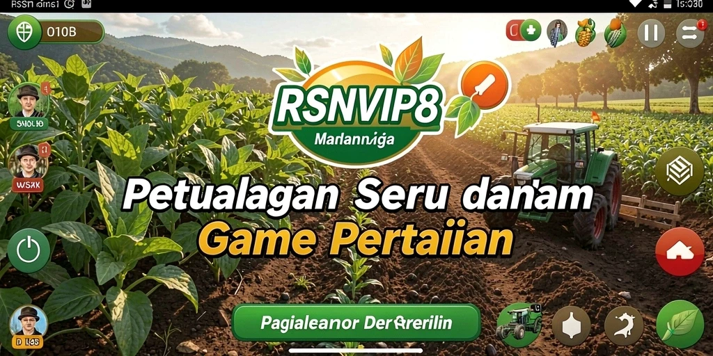 Tampilan gameplay menarik dalam RSNVIP8 dengan world-building pertanian.
