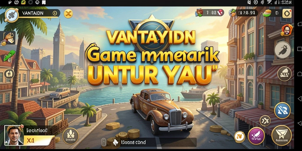 Tampilan menarik gameplay Tycoon VANTAIDN dengan banyak pilihan bisnis.