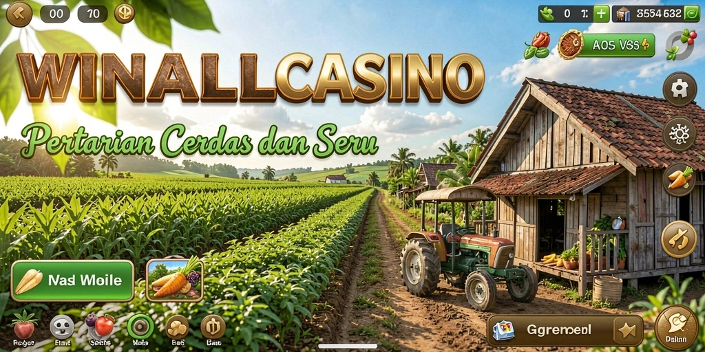 Tampilan gameplay menarik di <strong>WINALLCASINO</strong> dengan lahan pertanian yang subur.
